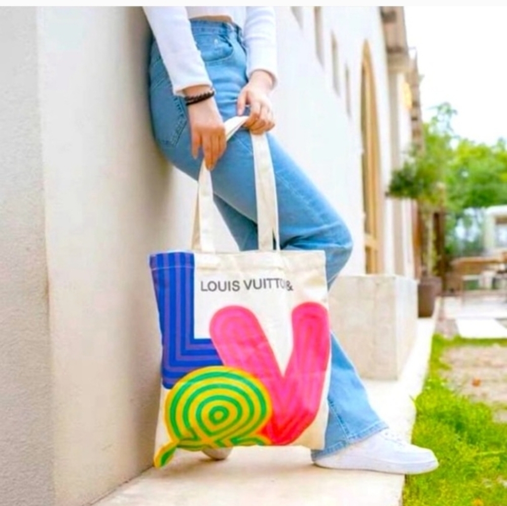 Louis Vuitton & Canvas Novelty Eco Tote Bag Shensen Exhibition Exclusive